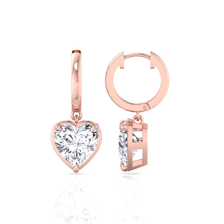 Heart Shape Lab Grown Diamond Dangle Earrings RG 3