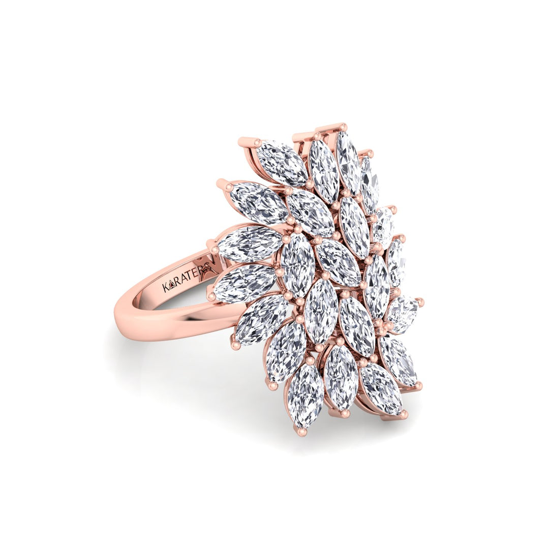 Marquise Cut Cluster Lab Grown Diamond Ring  RG 3