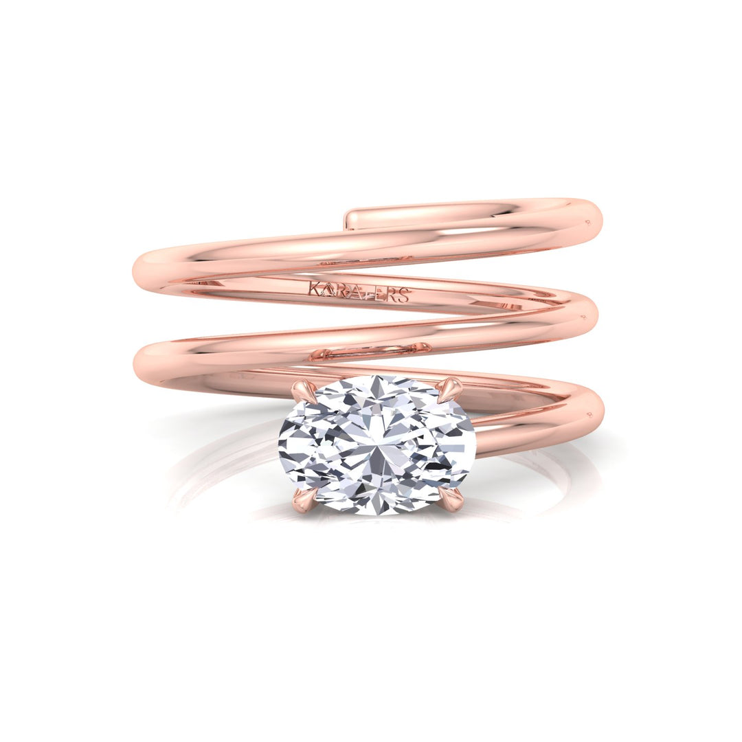 RG Oval Shape Spiral Lab Grown Diamond Ring