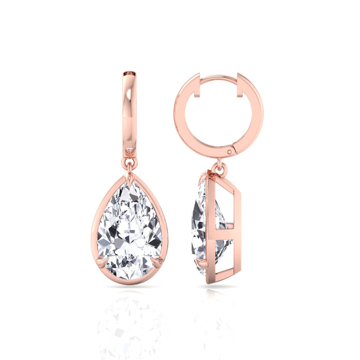 Pear Shape Lab Grown Diamond Drop Earrings RG 4
