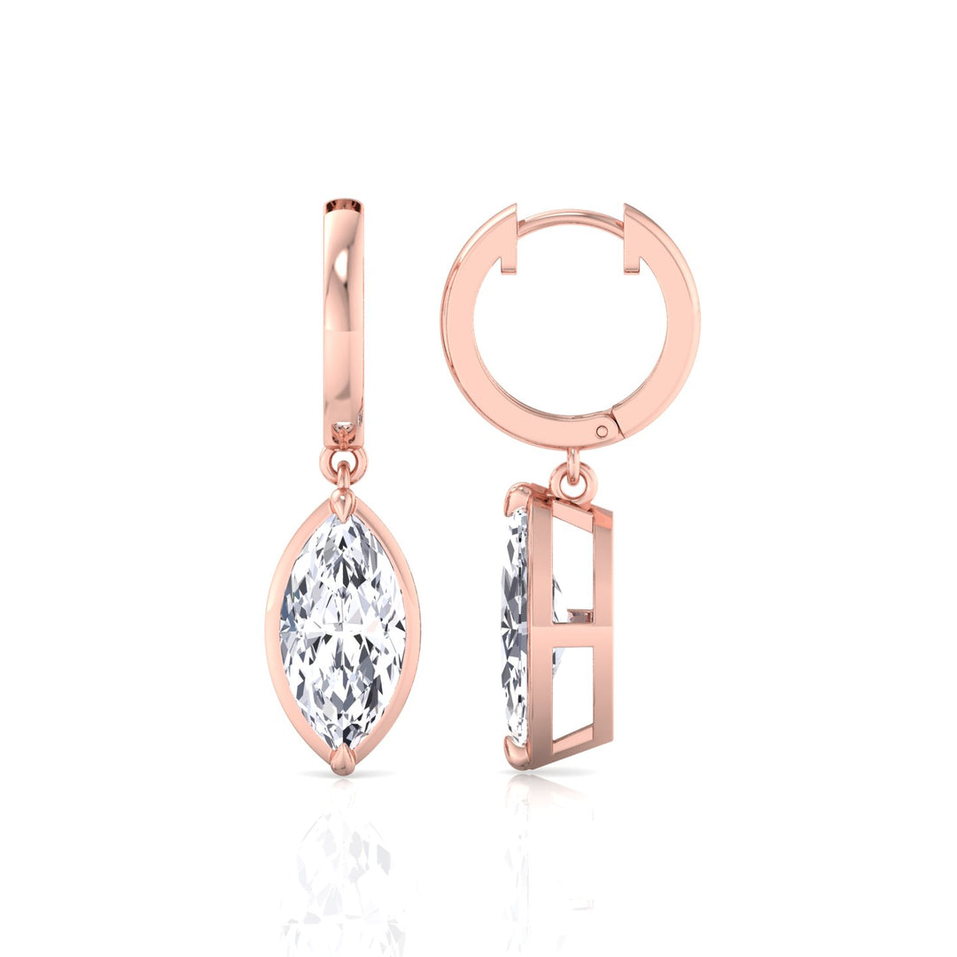 Marquise Shape Lab Grown Diamond Dangle Earrings RG 3