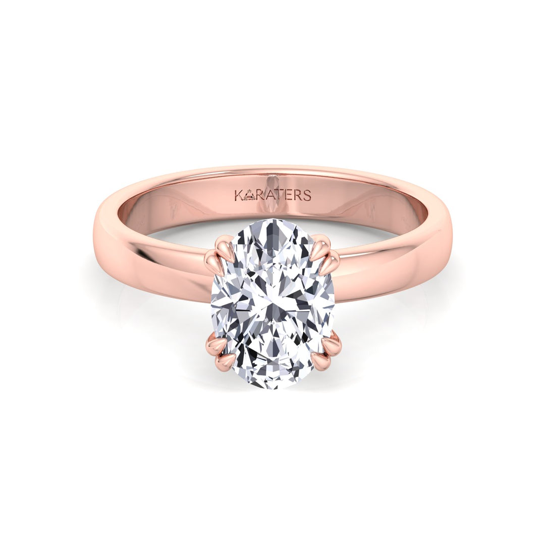 RG Oval Shape Double Claw Prong Lab Grown Diamond Ring 3