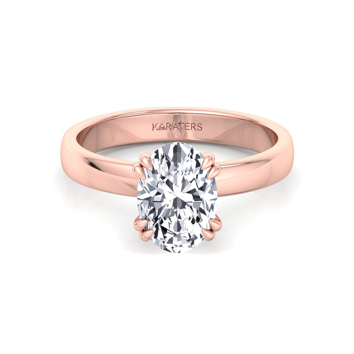 RG Oval Shape Double Claw Prong Lab Grown Diamond Ring 3