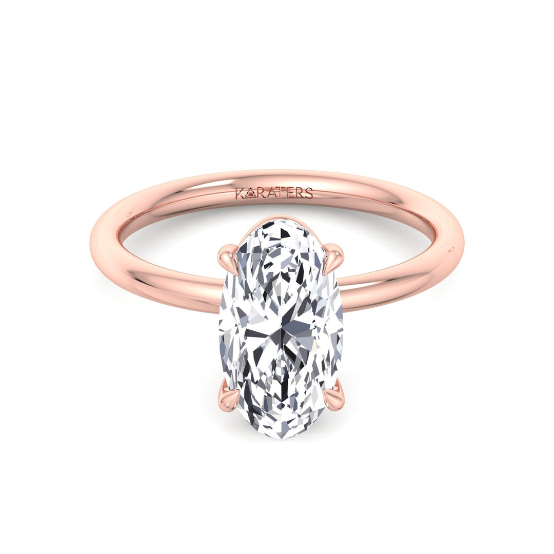 Moval Solitaire Lab-Grown Diamond Engagement Ring Rose Gold 18K