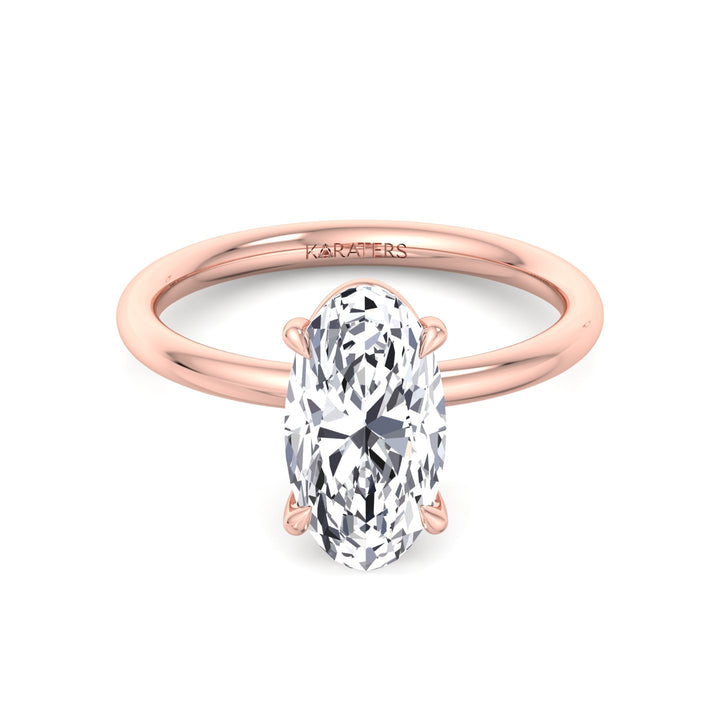 Moval Solitaire Lab-Grown Diamond Engagement Ring Rose Gold 18K