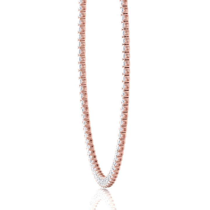 Oval Shape Lab Grown Diamond Tennis Necklace Rose Gold