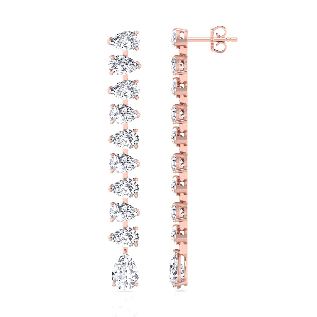 Pear Shape Tennis Drop Earrings Lab Grown Diamond lifestyle RG 4