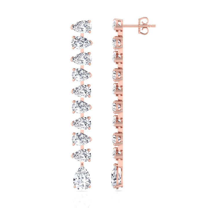 Pear Shape Tennis Drop Earrings Lab Grown Diamond lifestyle RG 4