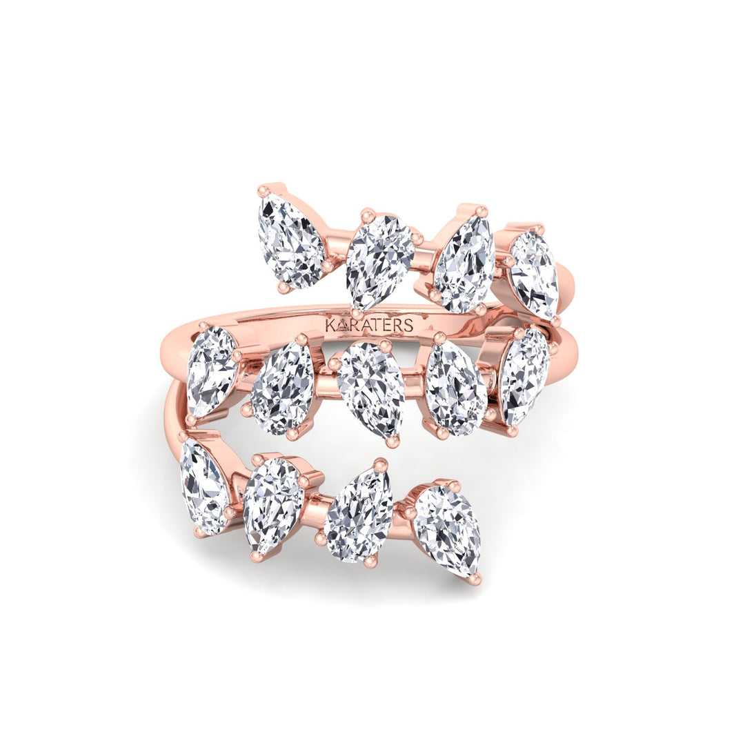 Pear Shape Lab-Grown Diamond Wrap Ring RG  2