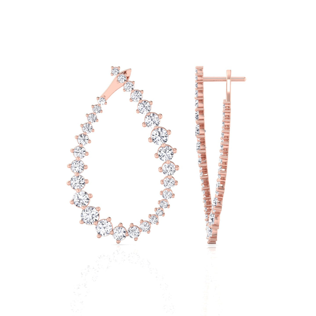 Round Teardrop Shape Lab-Grown Diamond Earrings RG 4