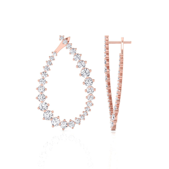 Round Teardrop Shape Lab-Grown Diamond Earrings RG 4