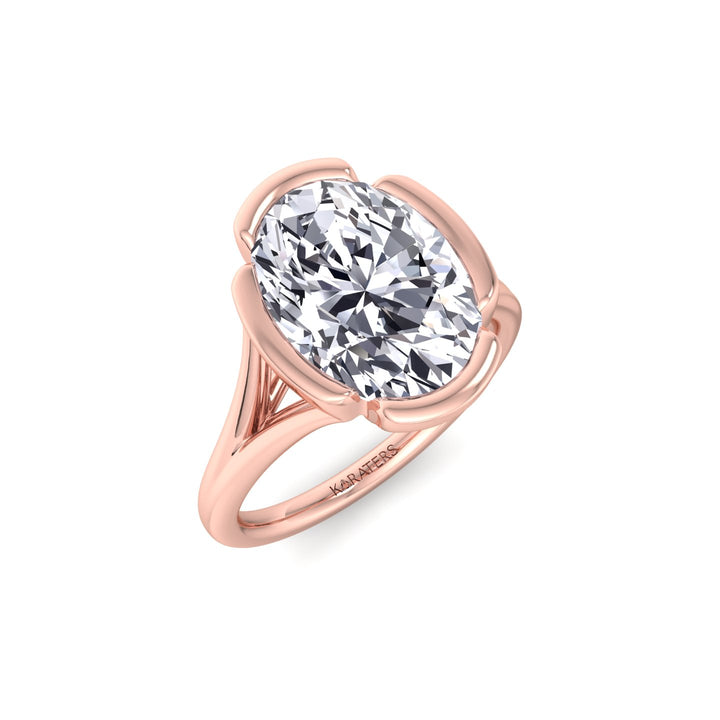 Oval Shape Lab-Grown Diamond Split Band Engagement Ring RG 2