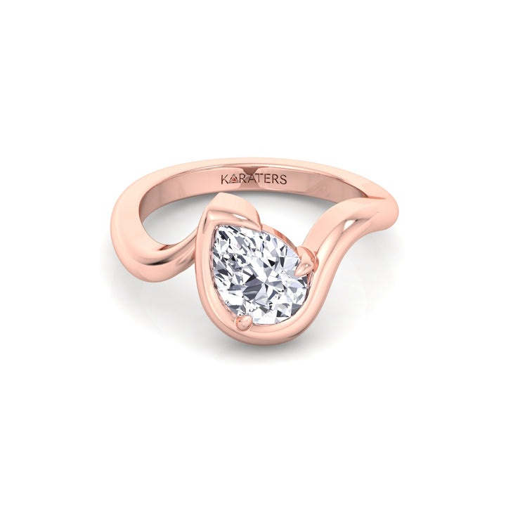 Pear Shape Lab Grown Diamond Twist Band Engagement Ring RG 3