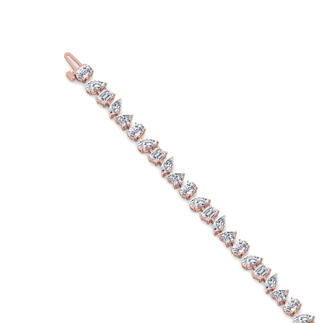 Multi Stone Lab Grown Diamond Tennis Bracelet Rose Gold