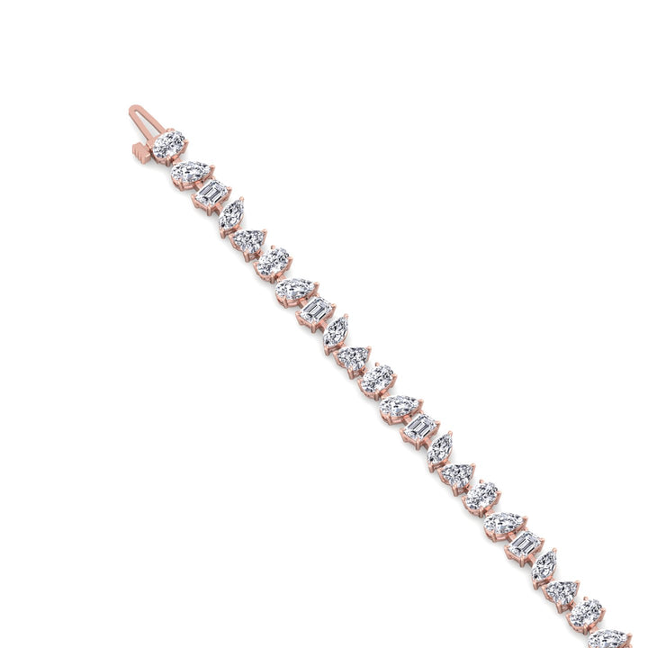 Multi Stone Lab Grown Diamond Tennis Bracelet Rose Gold