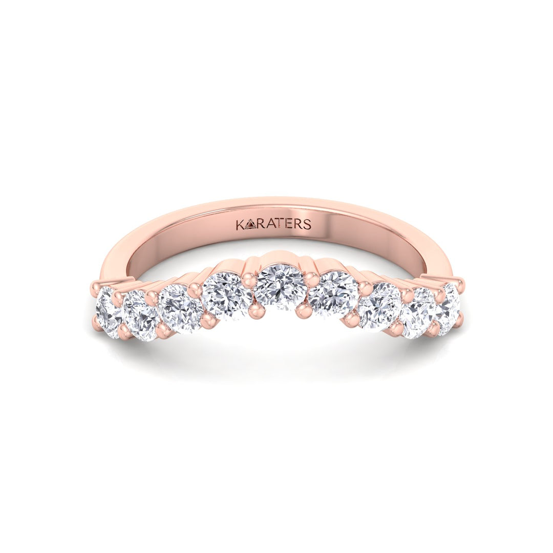 RG Round Cut Curved Lab Grown Diamond Eternity Band 2