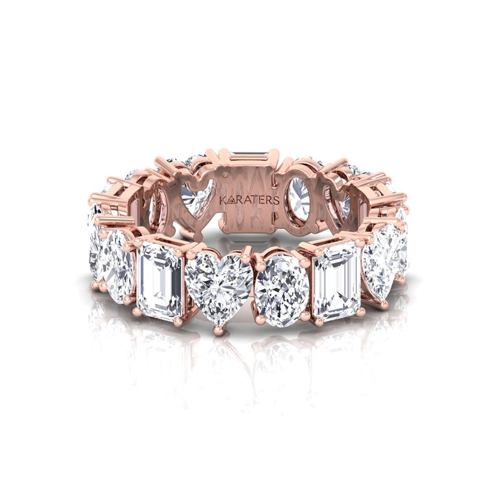 Mixed Shape Lab Grown Diamond Eternity Band-2CT-3CT-4CT-5CT-18K-Rose Gold