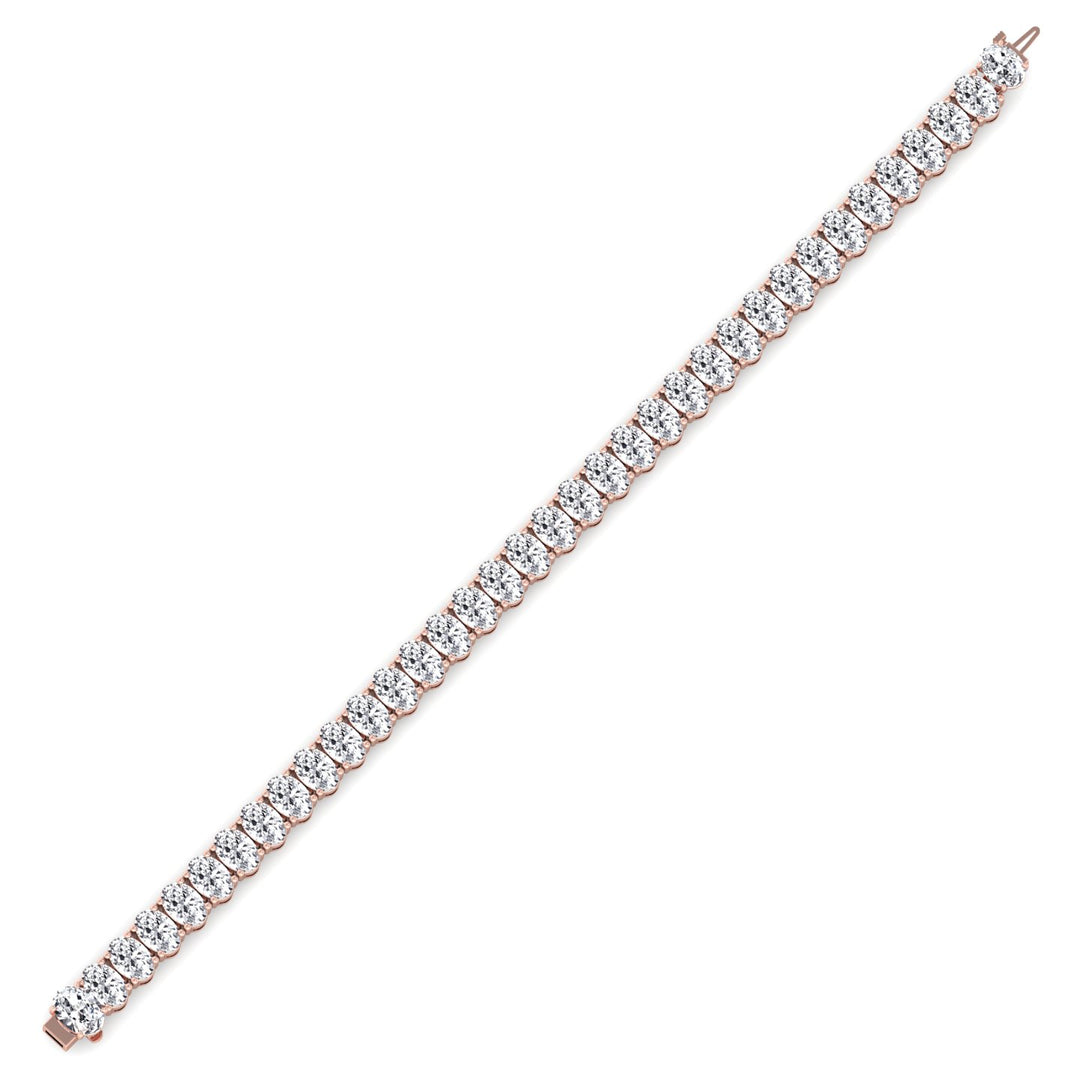 Oval Cut Lab-Grown Diamond Tennis Bracelet 14K Solid Gold