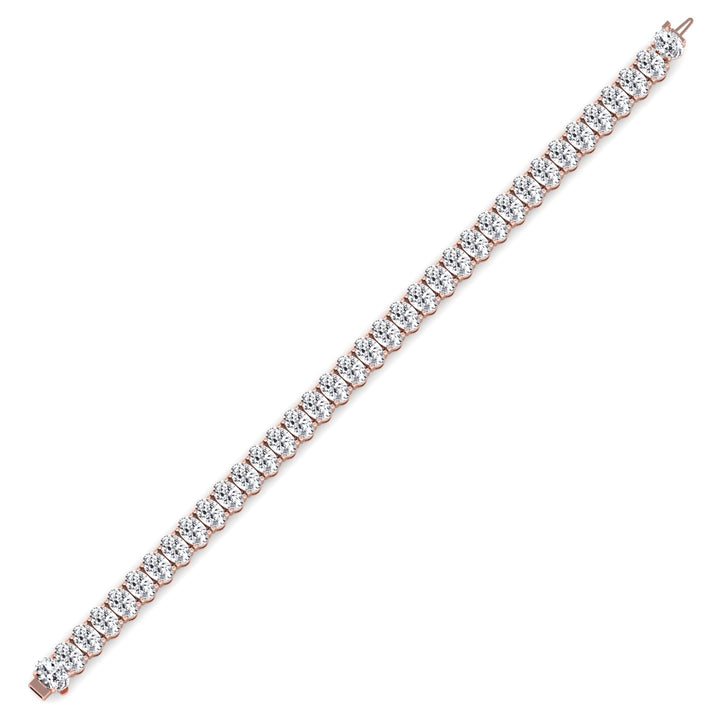 Oval Cut Lab-Grown Diamond Tennis Bracelet 14K Solid Gold