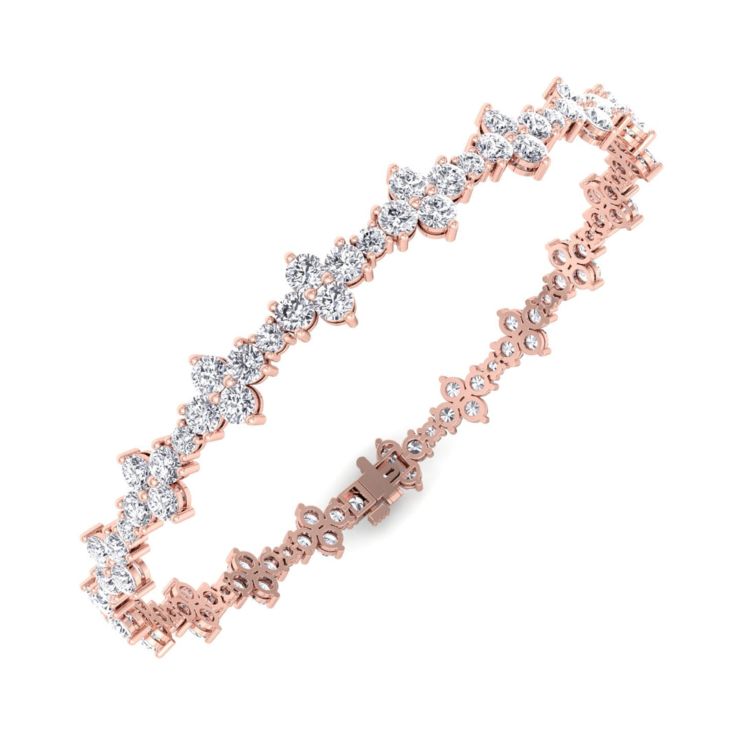 Round Floral Lab Grown Diamond Tennis Bracelet RG 3