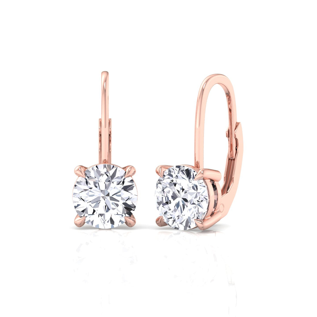 Round Shape Lab Grown Diamond Drop Earrings RG3