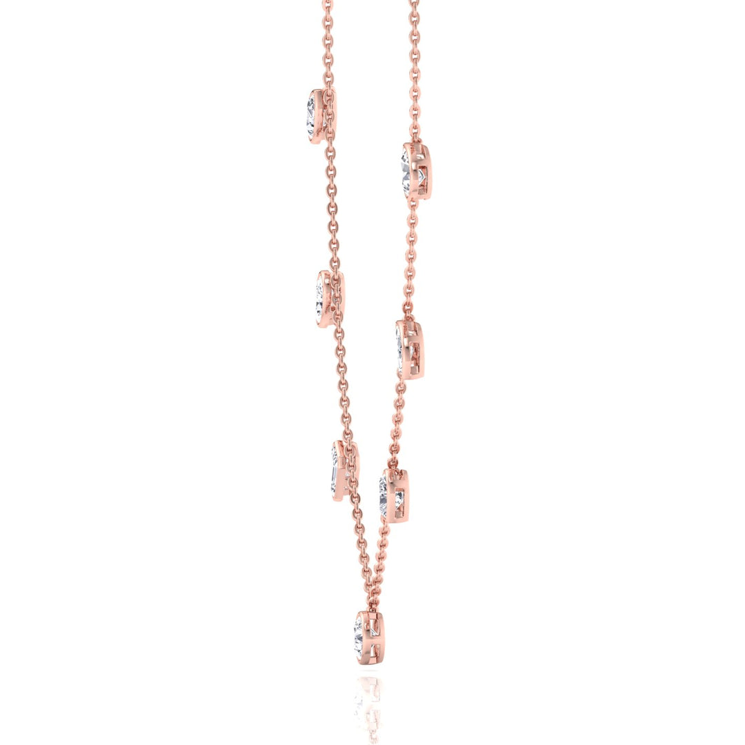 Multi Shape Bezel Set Lab Grown Diamond Necklace RG 3