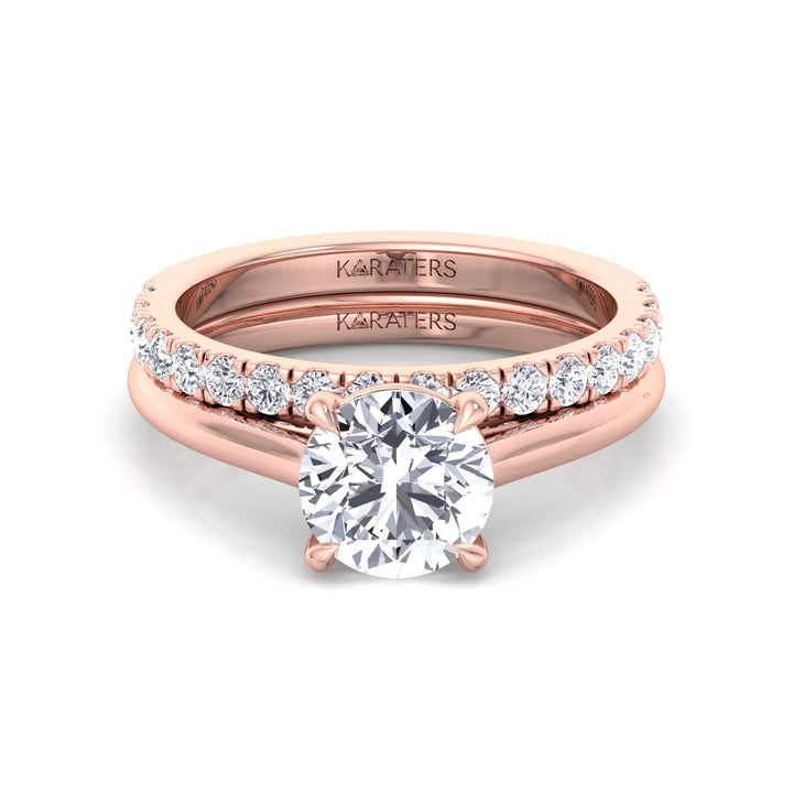 3.3CT Total Weight Lab Grown Diamond Wedding Set Rose Gold 14K