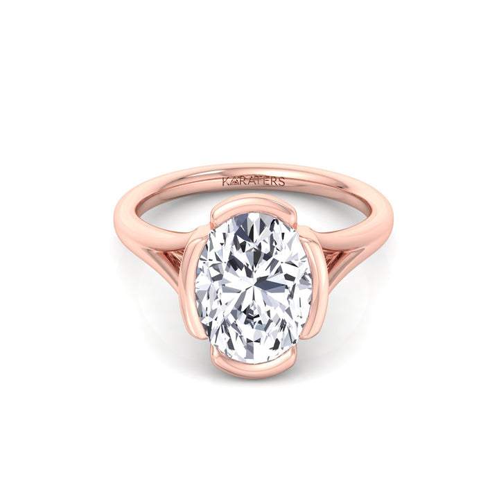Oval Shape Lab-Grown Diamond Split Band Engagement Ring RG 3