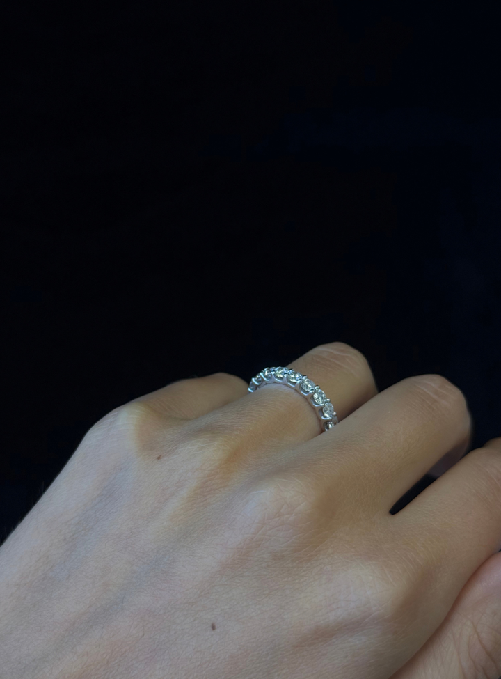 3 Round Cut Lab Grown Diamond - U Prong Eternity Band