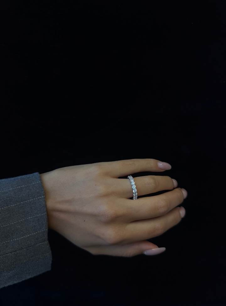 1 Round Cut Lab Grown Diamond - U Prong Eternity Band