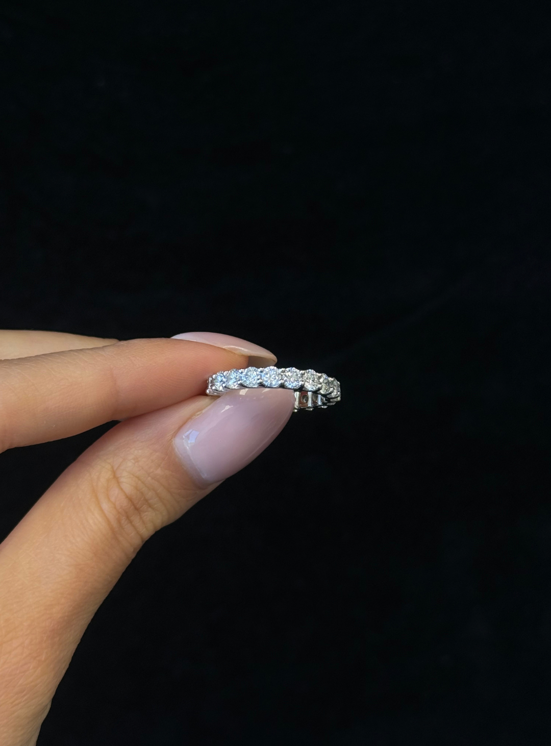 2 Round Cut Lab Grown Diamond - U Prong Eternity Band
