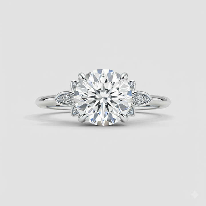 Round Cut Lab Grown Diamond Fiorella Engagement Ring 