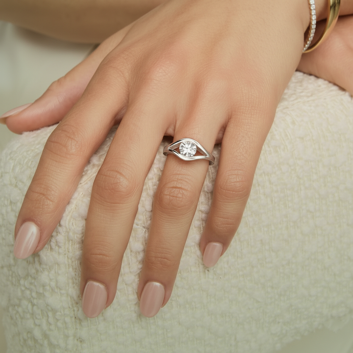 Oculus Solitaire Lab Grown Diamond Engagement Ring White Gold