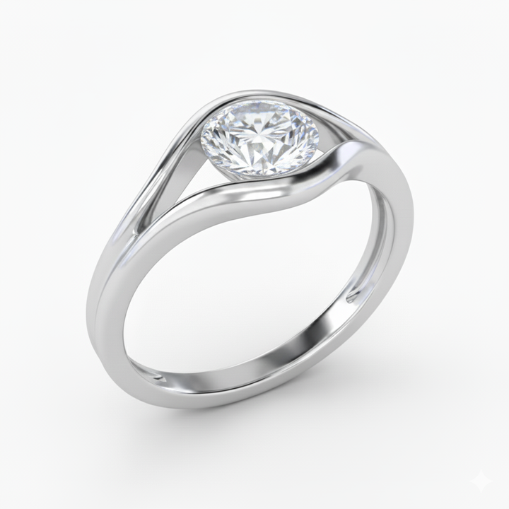 Oculus Solitaire Lab Grown Diamond Engagement Ring White Gold 18K