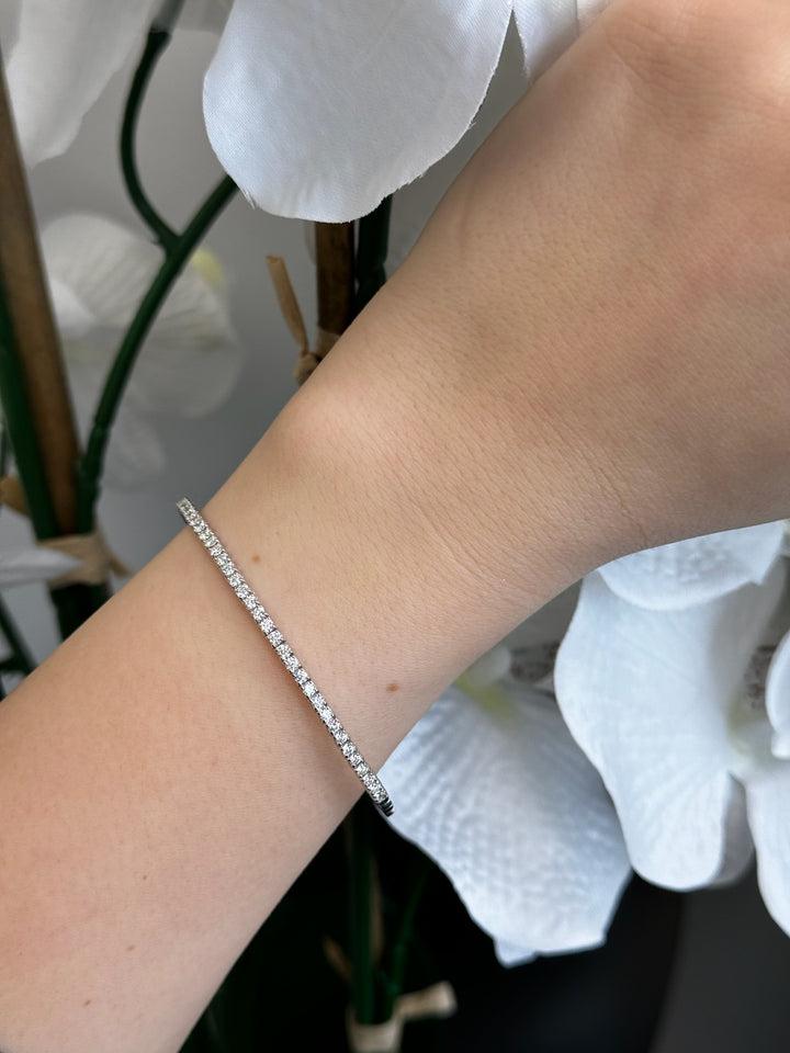 Round Cut Grown Diamond Flexible  Bracelet