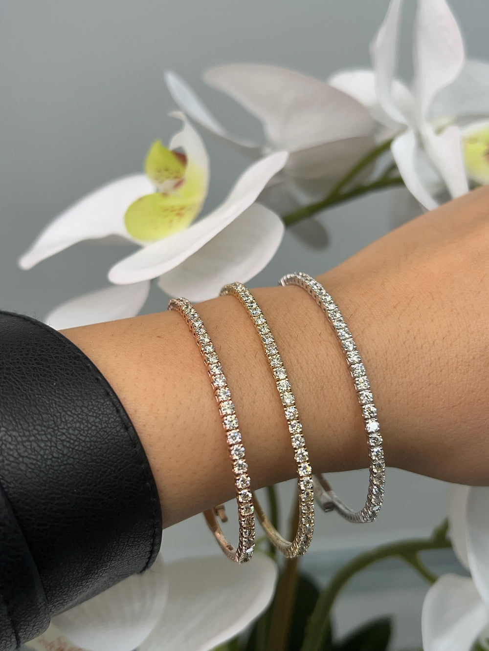 Round Cut Lab Diamond Flexible Bracelet  