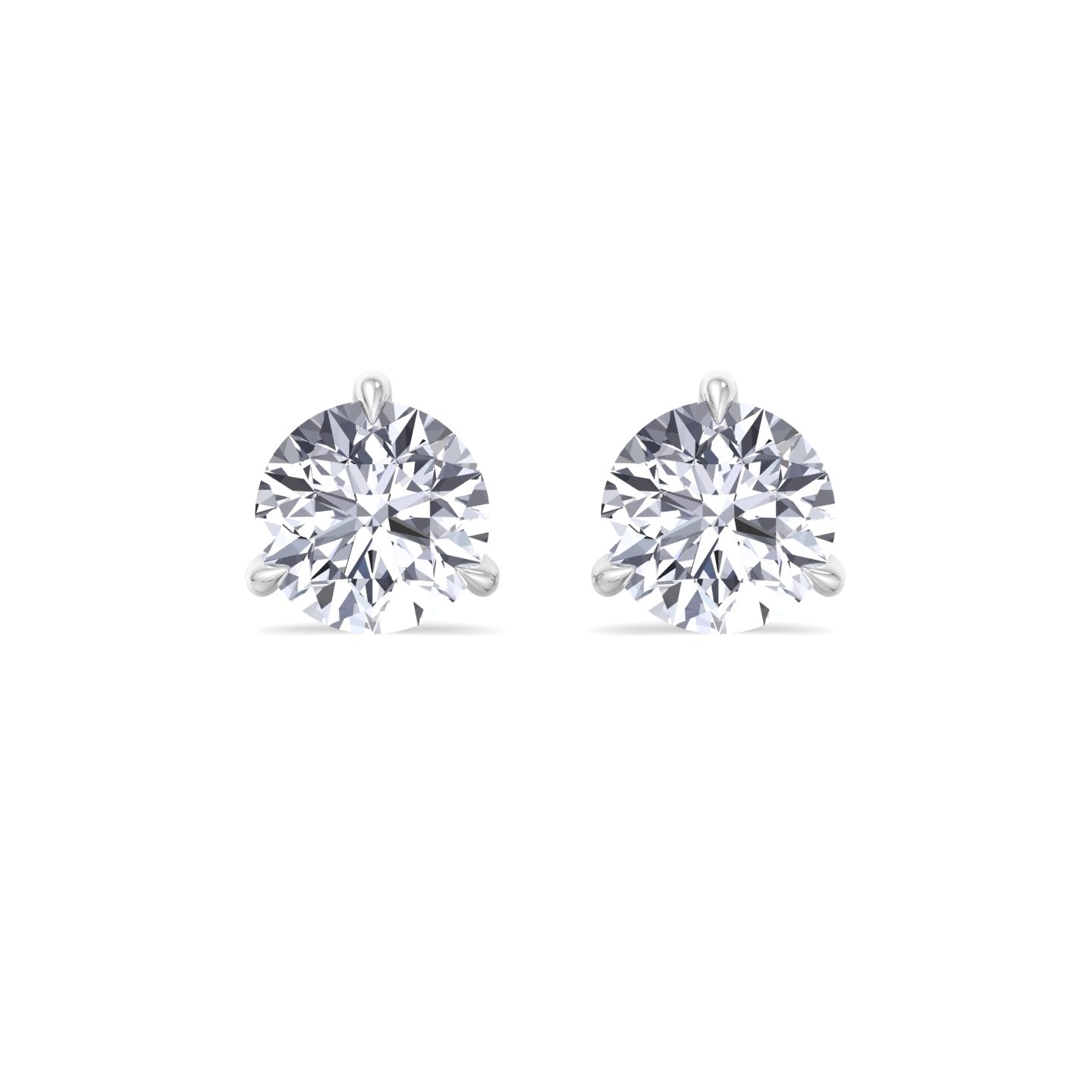 Round Shape Martini Style Lab Grown Diamond Studs