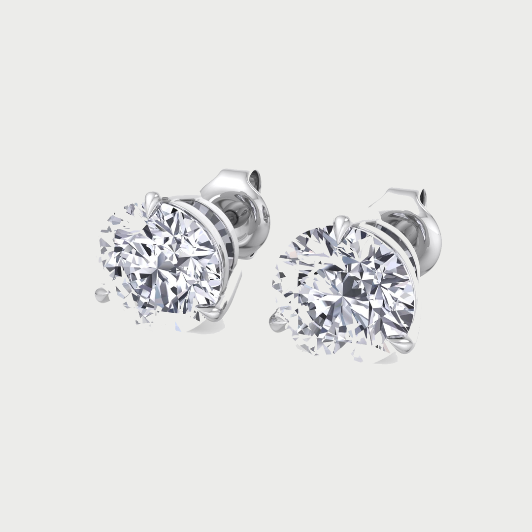 3 Prong Round Cut  Lab-Grown Diamond Studs