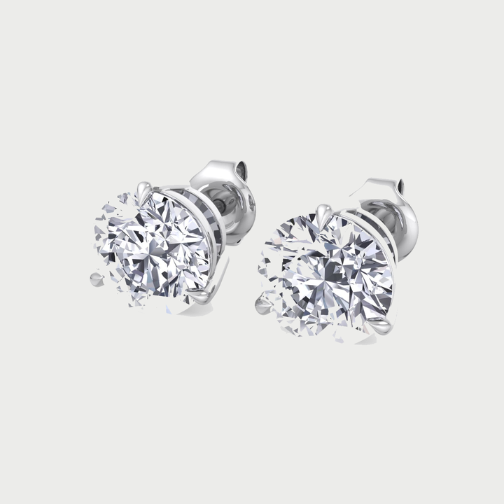 3 Prong Round Cut  Lab-Grown Diamond Studs