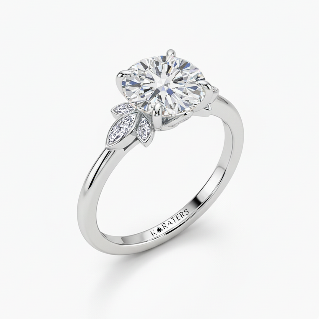 Round Cut Lab Grown Diamond Fiorella Engagement Ring
