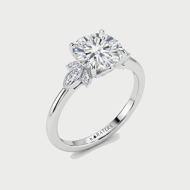 Round Cut Lab Grown Diamond Fiorella Engagement Ring WG