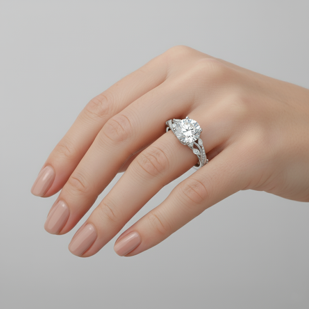 Twisted Willow Round Cut Lab Grown Diamond Engagement Ring White Gold