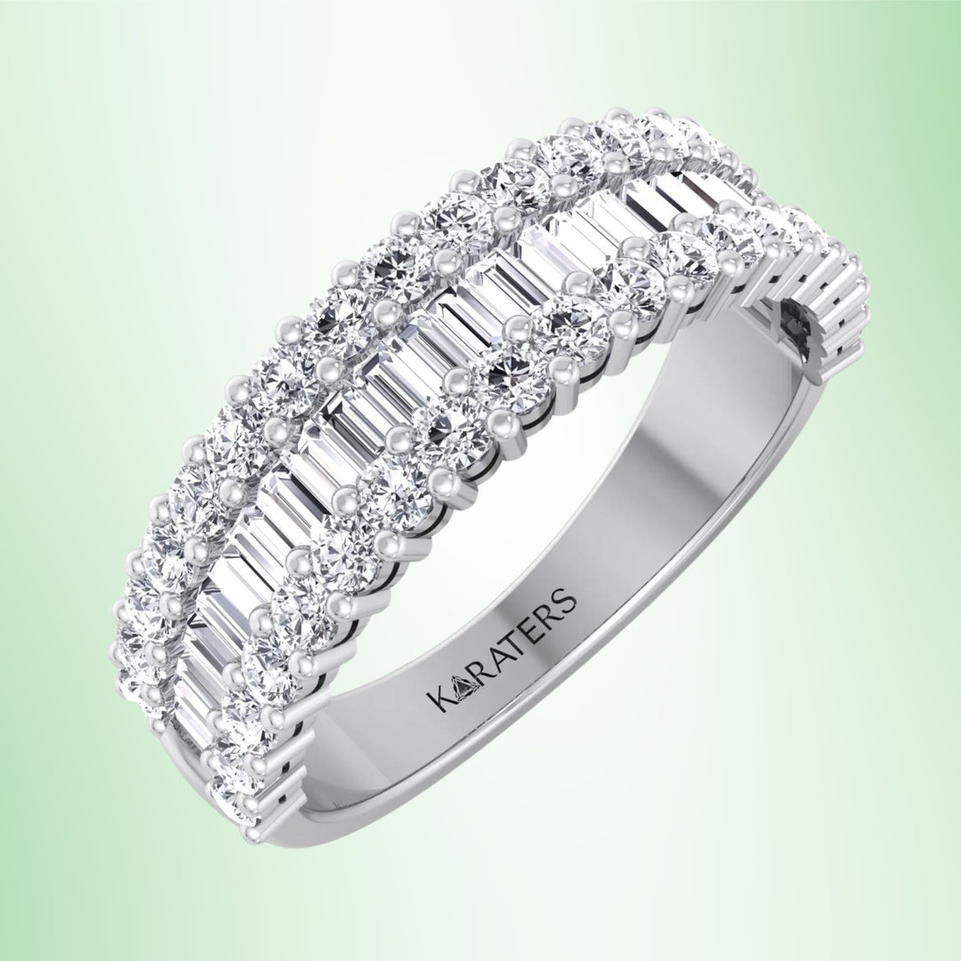 Soria - Baguette Cut Lab Grown Diamond Semi/Halfway Eternity Band