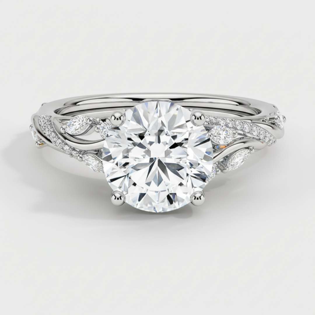 Twisted Willow Round Cut Lab Grown Diamond Engagement Ring