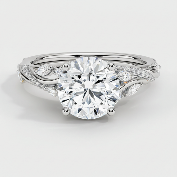 Twisted Willow Round Cut Lab Grown Diamond Engagement Ring