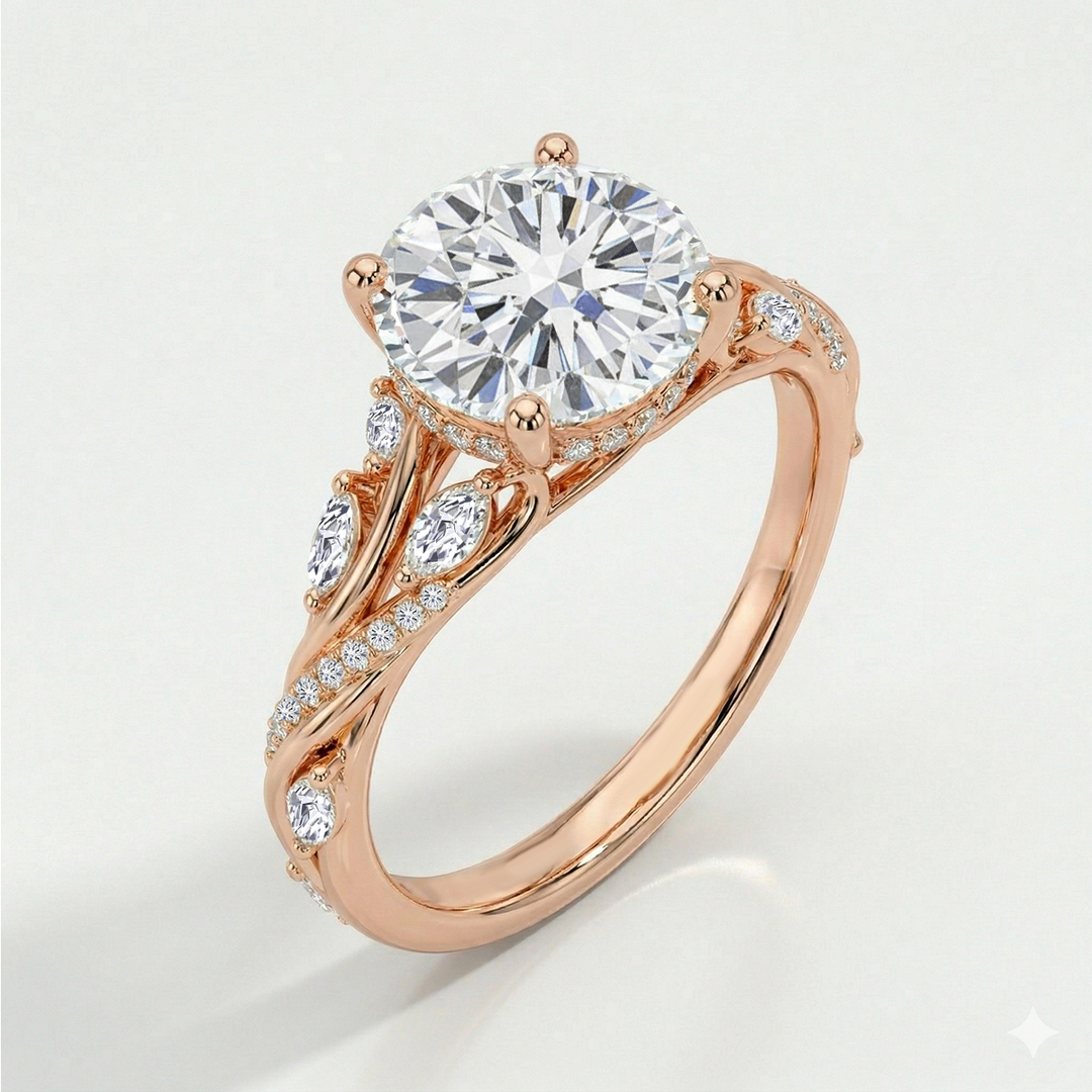 Twisted Willow Round Cut Lab Grown Diamond Engagement Ring RG