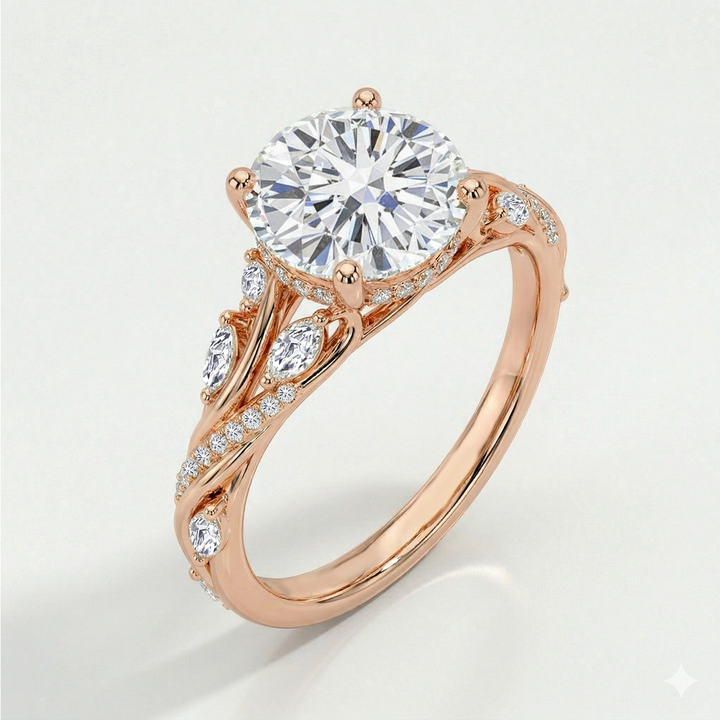 Twisted Willow Round Cut Lab Grown Diamond Engagement Ring RG