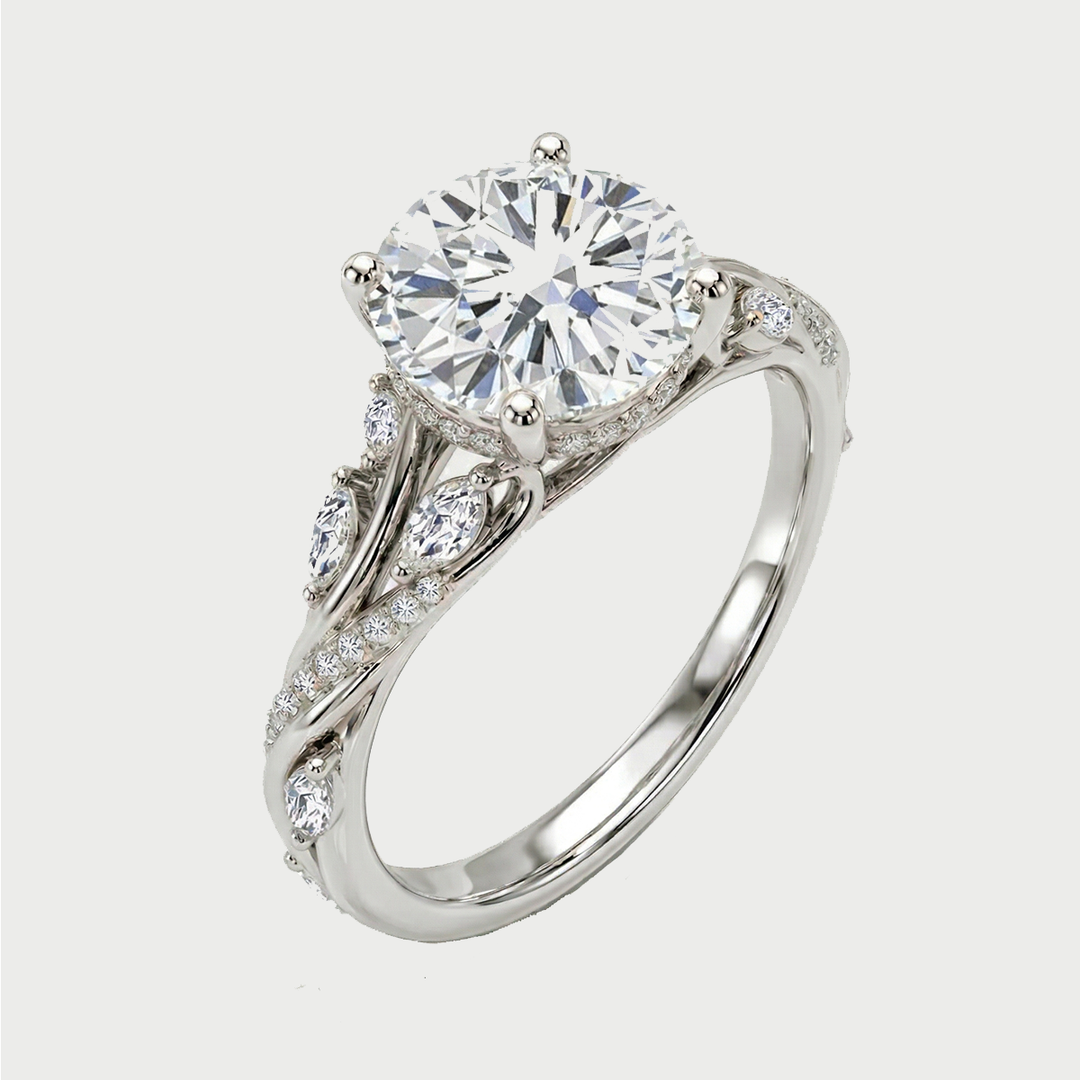 Twisted Willow Round Cut Lab Grown Diamond Engagement Ring