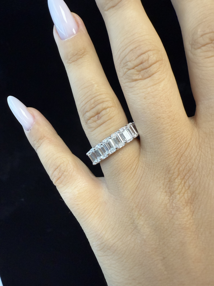 5CT The Lux Emerald Cut Lab Grown Diamond Eternity Band