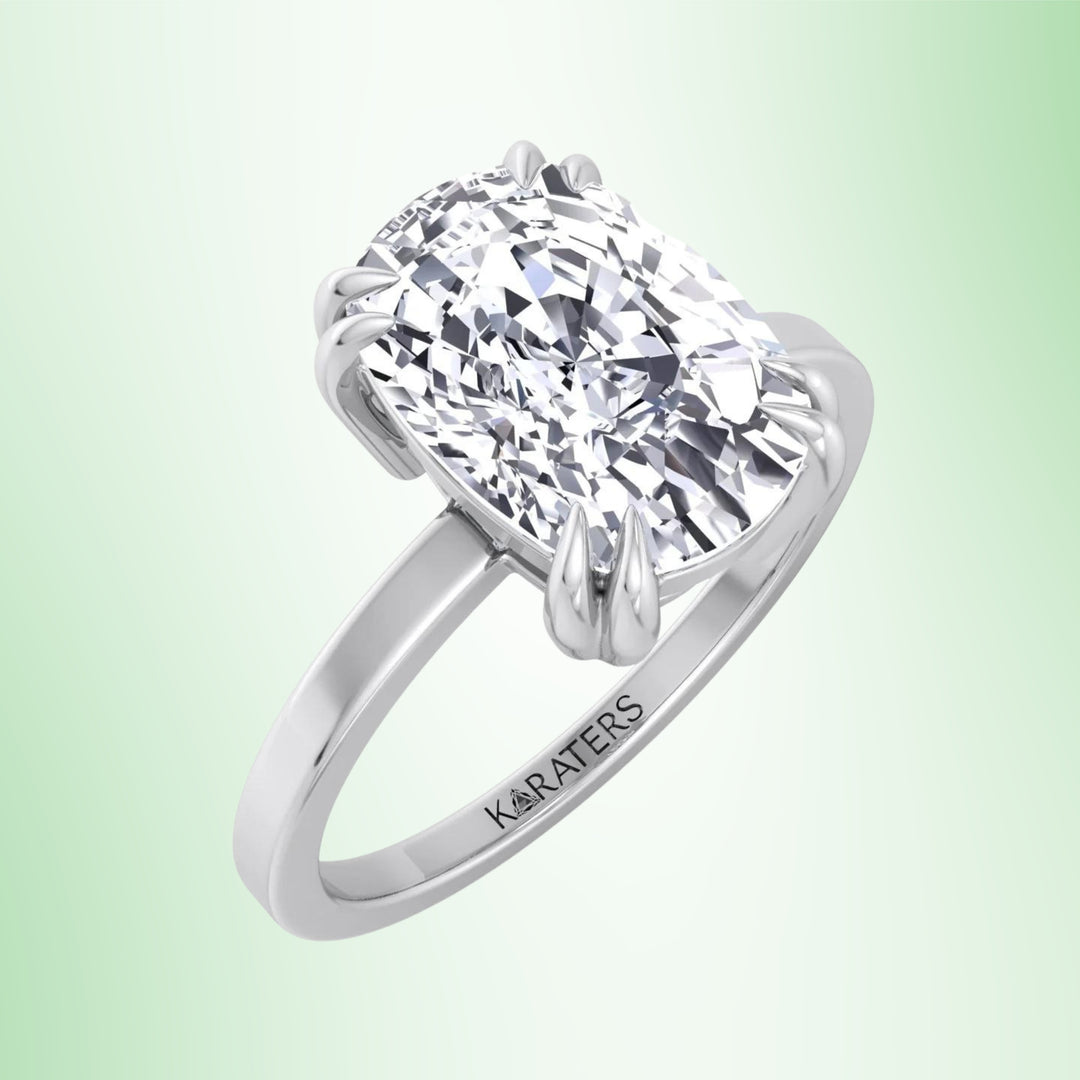 Vicia - Elongated Cushion Cut Solitaire Lab Grown Diamond Engagement Ring